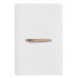 Cj Interruptor Simples Horizontal 4x2 - Novara Branco C/ Ouro Rose
